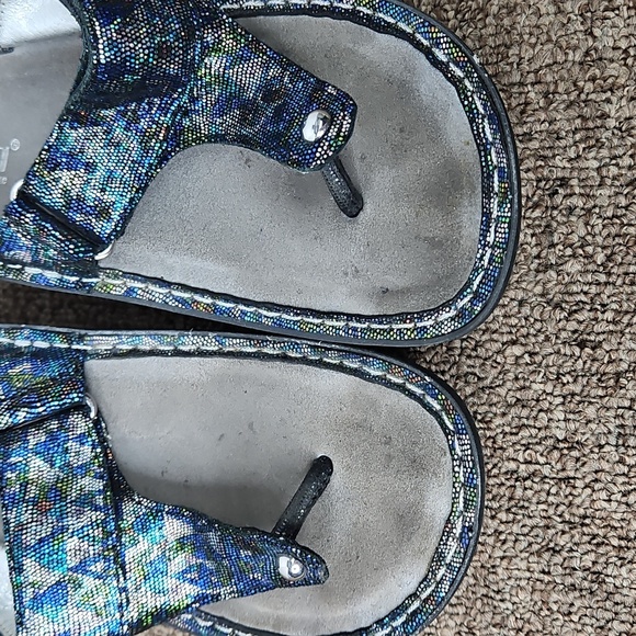 Alegria Carina Leather Sandals Blue Metallic Design Sz 38 / 8 Womens - Picture 8 of 9